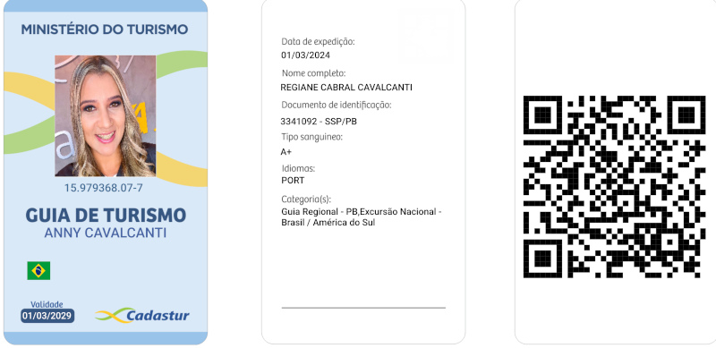 cópia do crachá oficial da Guia de Turismo Anny Cavalcanti