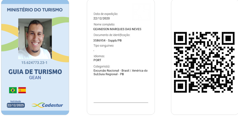 cópia do crachá oficial do Guia de Turismo Gean