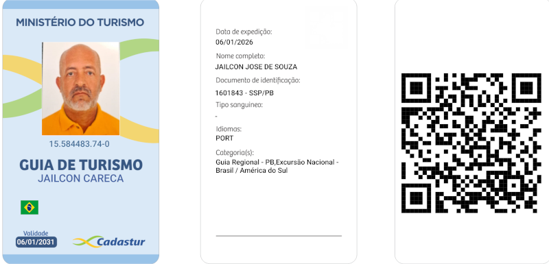 cópia do crachá oficial da Guia de Turismo Jailcon  