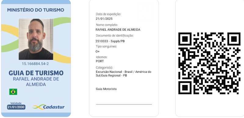 cópia do crachá oficial da Guia de Turismo Rafael Andrade 