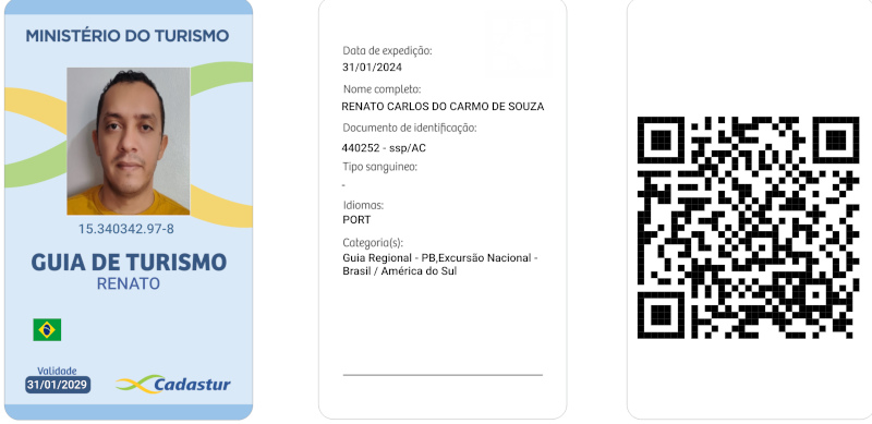 cópia do crachá oficial do Guia de Turismo Renato Carlos 
