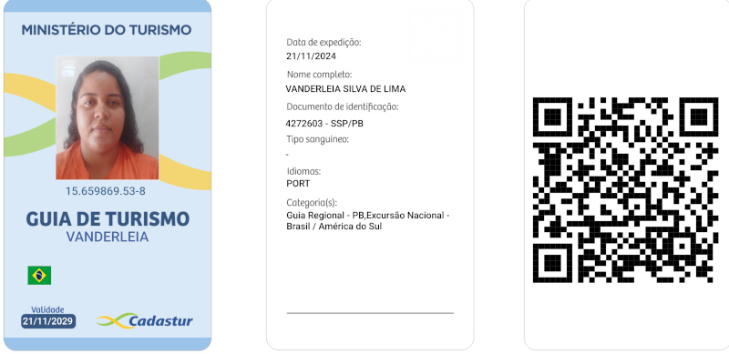 cópia do crachá oficial da Guia de Turismo Vanderleia 
